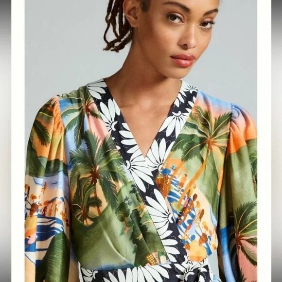 FARM Rio Carioca Mini Dress Wrap Size XS NWT - Picture 2 of 6